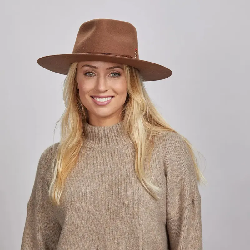 Aspen | Womens Wide Brim Felt Fedora Hat sold by American Hat Makers