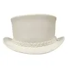 Ghost Rider | Mens White Leather Top Hat sold by American Hat Makers