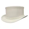 Ghost Rider | Mens White Leather Top Hat sold by American Hat Makers