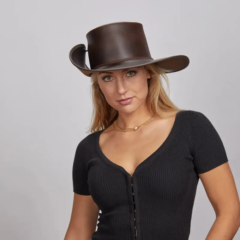Cavalier | Womens Leather Swashbuckler Pirate Hat made by American Hat Makers