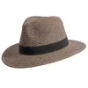 Nero | Mens Two-Tone Woven Straw Fedora Hat sold by American Hat Makers