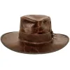 Unforgiven | Mens Wide Brim Bison Leather Outback Hat sold by American Hat Makers