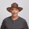 Unforgiven | Mens Wide Brim Bison Leather Outback Hat sold by American Hat Makers