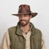 Unforgiven | Mens Wide Brim Bison Leather Outback Hat sold by American Hat Makers