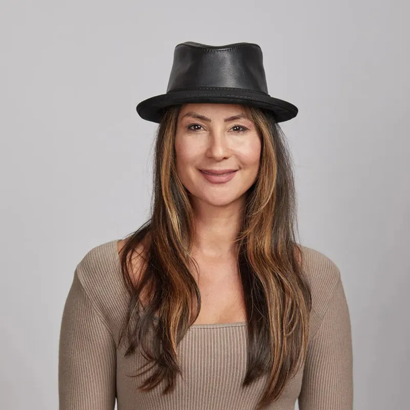 Soho | Womens Trilby Leather Fedora Hat made by American Hat Makers