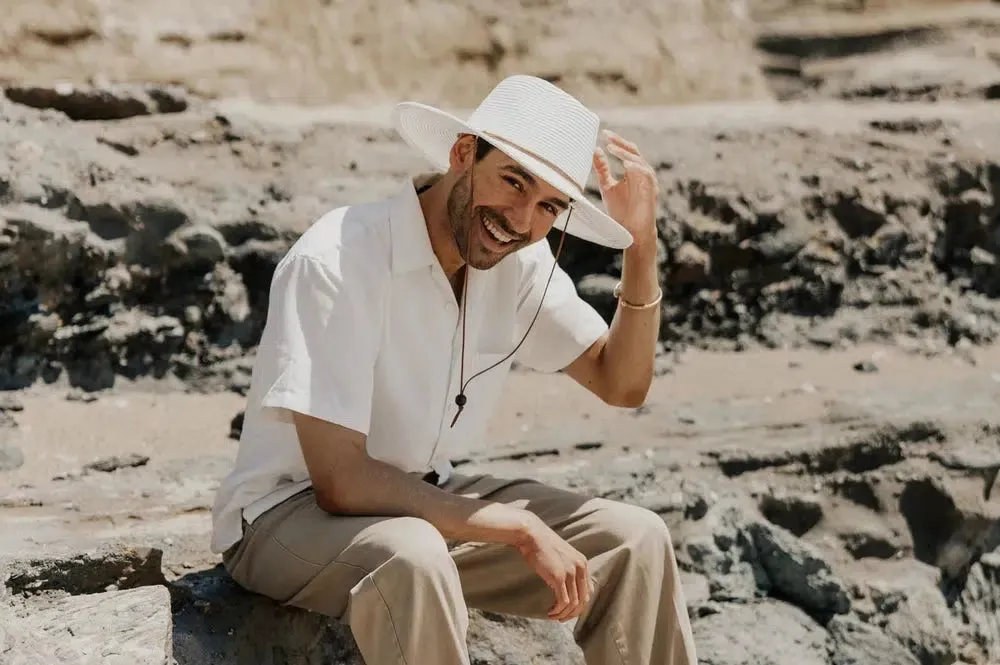 Felix | Mens White Wide Brim Straw Sun Hat sold by American Hat Makers product image thumbnail 3