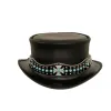 Chopper | Mens Black Leather Top Hat sold by American Hat Makers