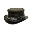 Chopper | Mens Black Leather Top Hat sold by American Hat Makers