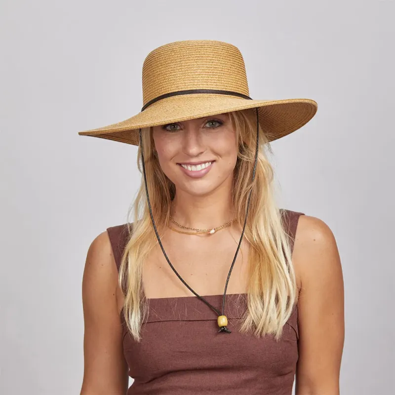 Trevi | Womens Wide Brim Straw Sun Hat sold by American Hat Makers