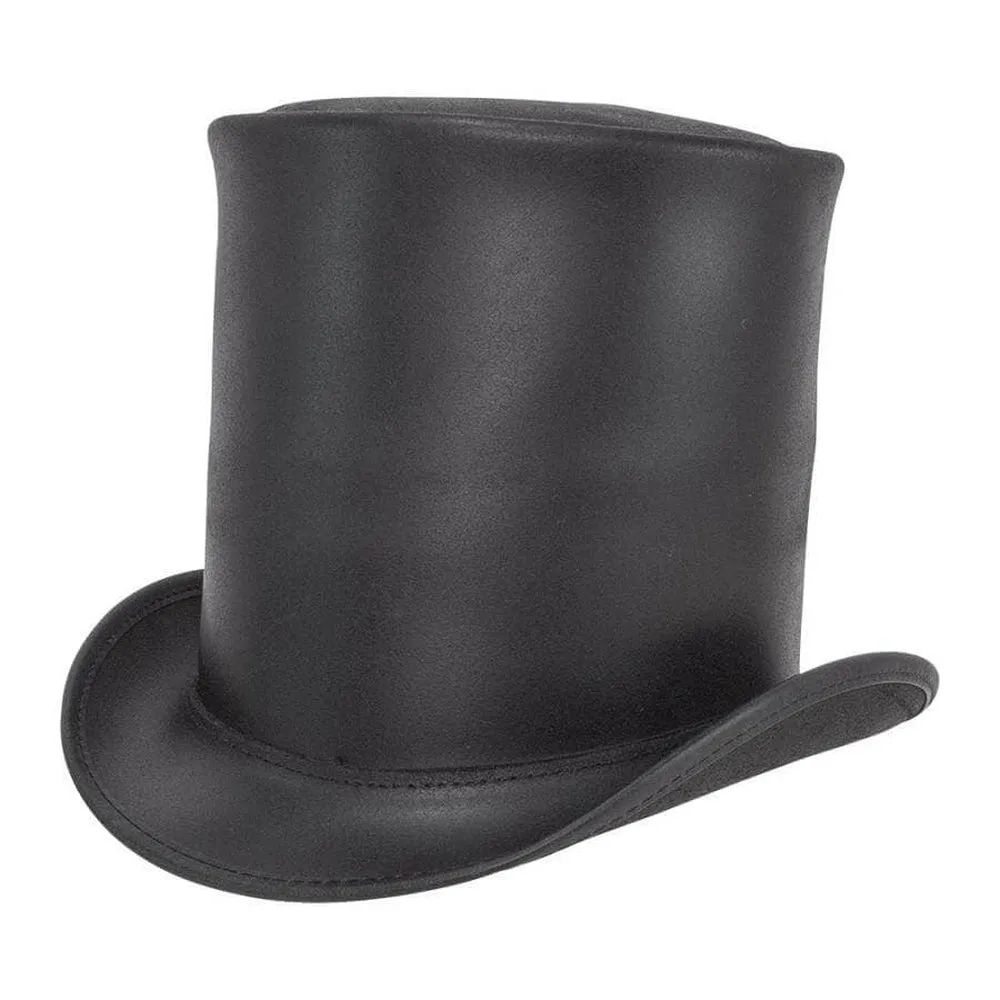 Stovepiper | Womens Leather Stovepipe Top Hat sold by American Hat Makers product image thumbnail 2