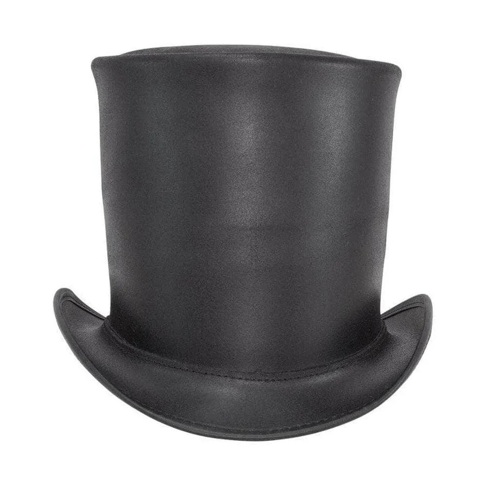 Stovepiper | Womens Leather Stovepipe Top Hat sold by American Hat Makers product image thumbnail 3