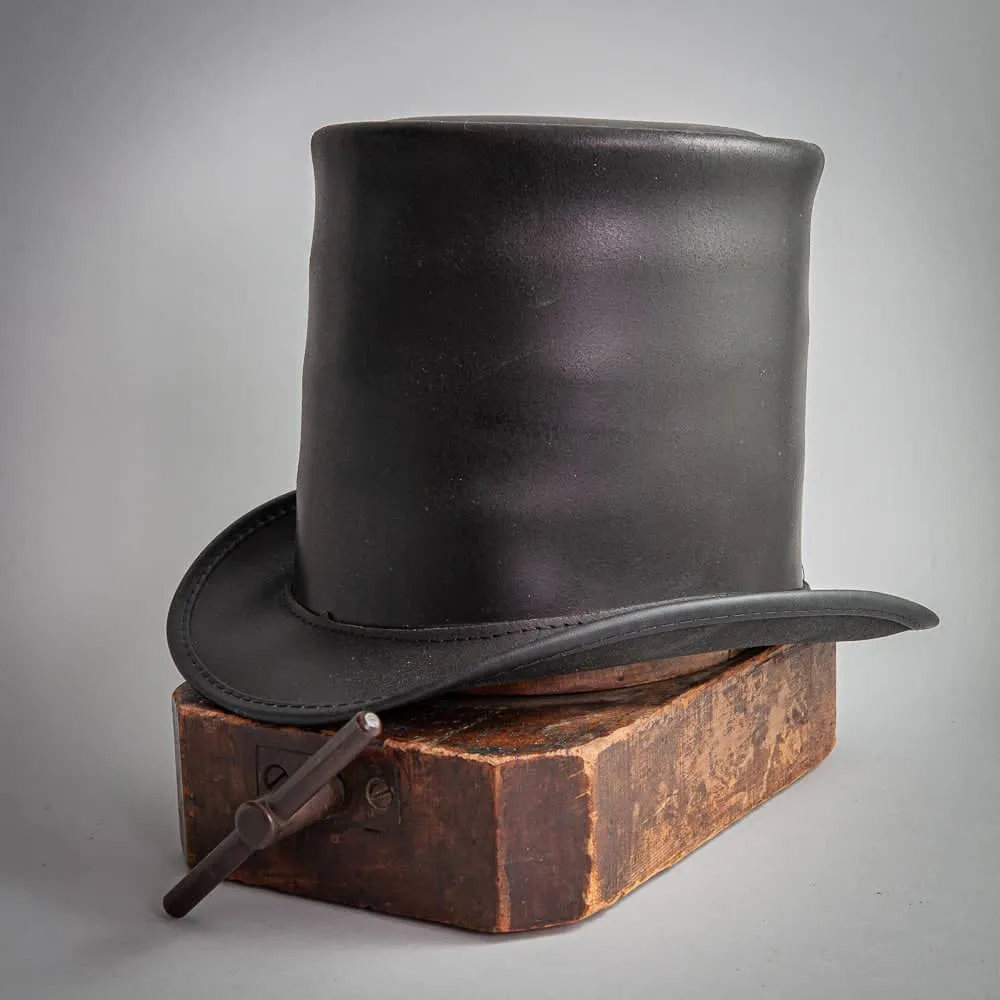 Stovepiper | Womens Leather Stovepipe Top Hat sold by American Hat Makers product image thumbnail 4