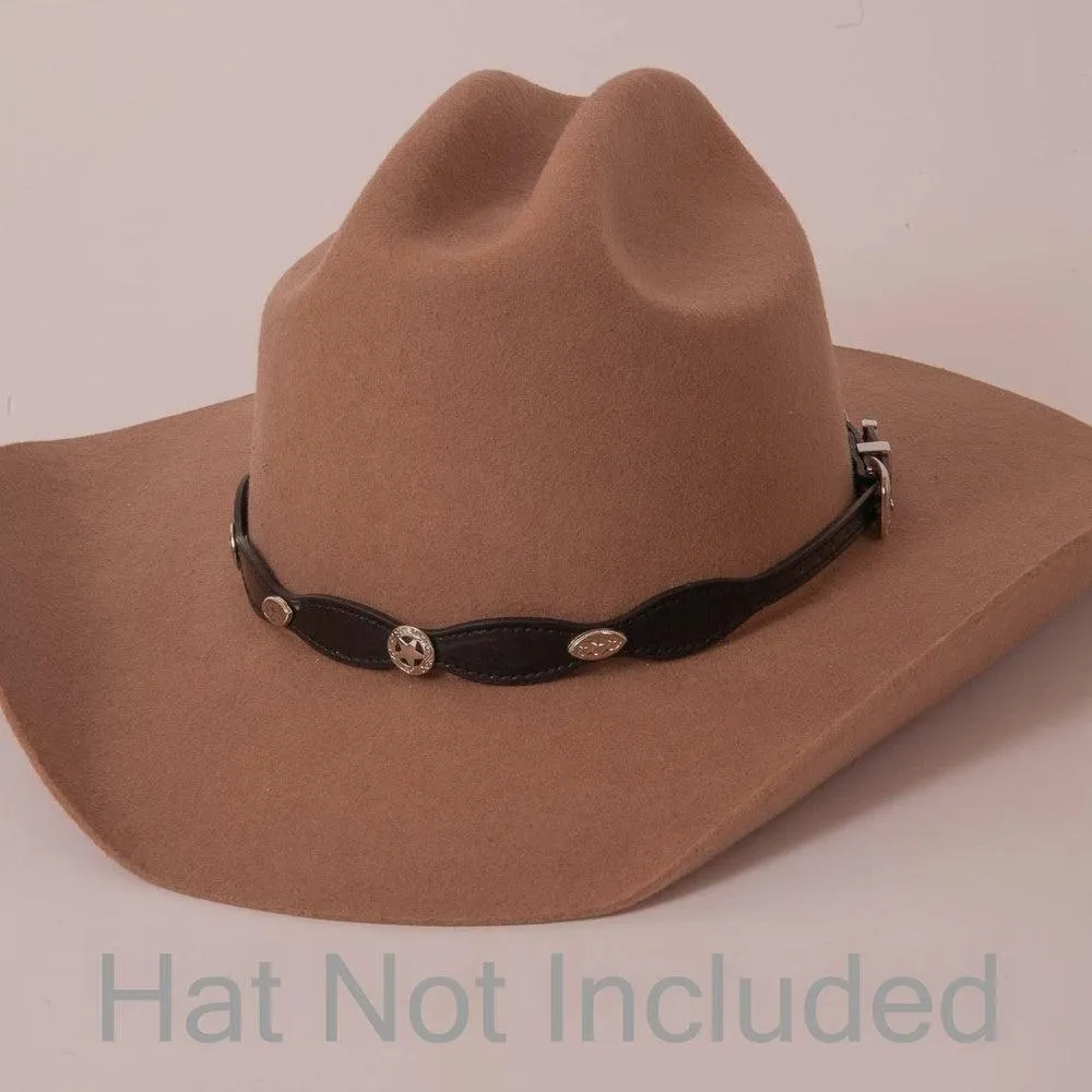 Marshal | Black Tooled Leather Cowboy Hat Band sold by American Hat Makers product image thumbnail 3