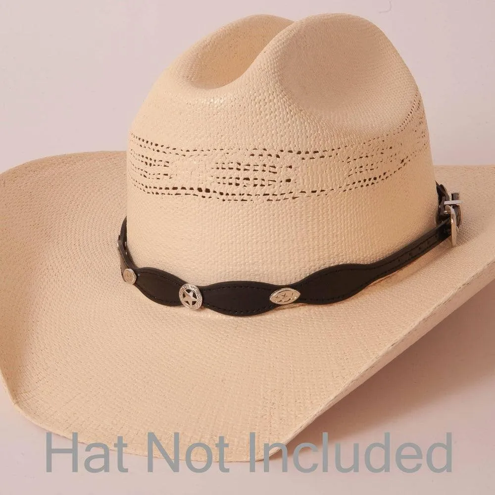 Marshal | Black Tooled Leather Cowboy Hat Band sold by American Hat Makers product image thumbnail 2