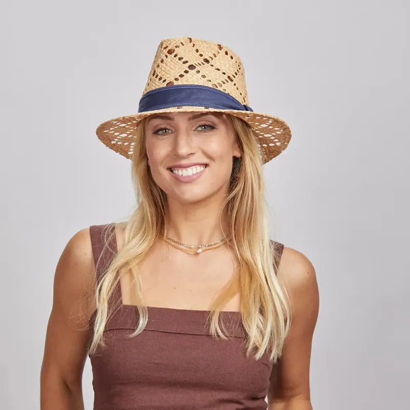 Markie | Womens Straw Fedora Hat sold by American Hat Makers