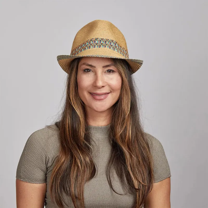 Naples | Womens Vented Braid Straw Fedora Hat sold by American Hat Makers