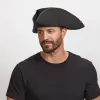 Blackbeard | Mens Tricorne Leather Pirate Hat sold by American Hat Makers
