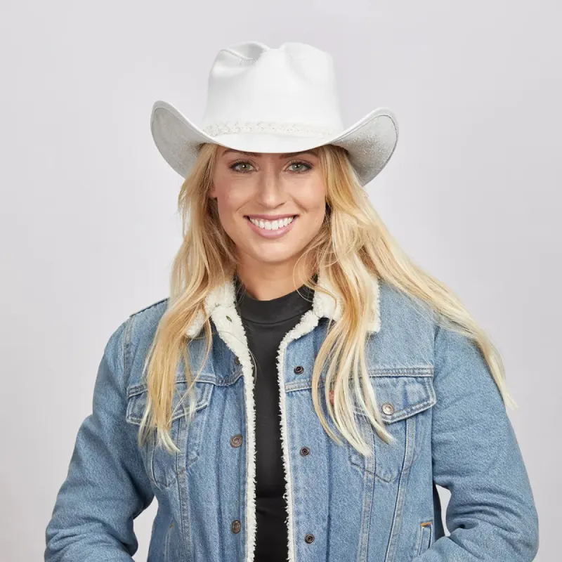 Blizzard | Womens White Leather Cowgirl Hat sold by American Hat Makers