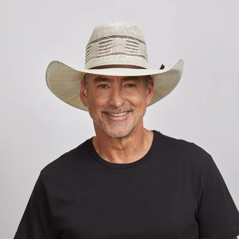 Trail Boss | Mens Open Crown Bangora Straw Cowboy Hat sold by American Hat Makers