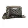 Trapped | Mens Black Leather Top Hat sold by American Hat Makers