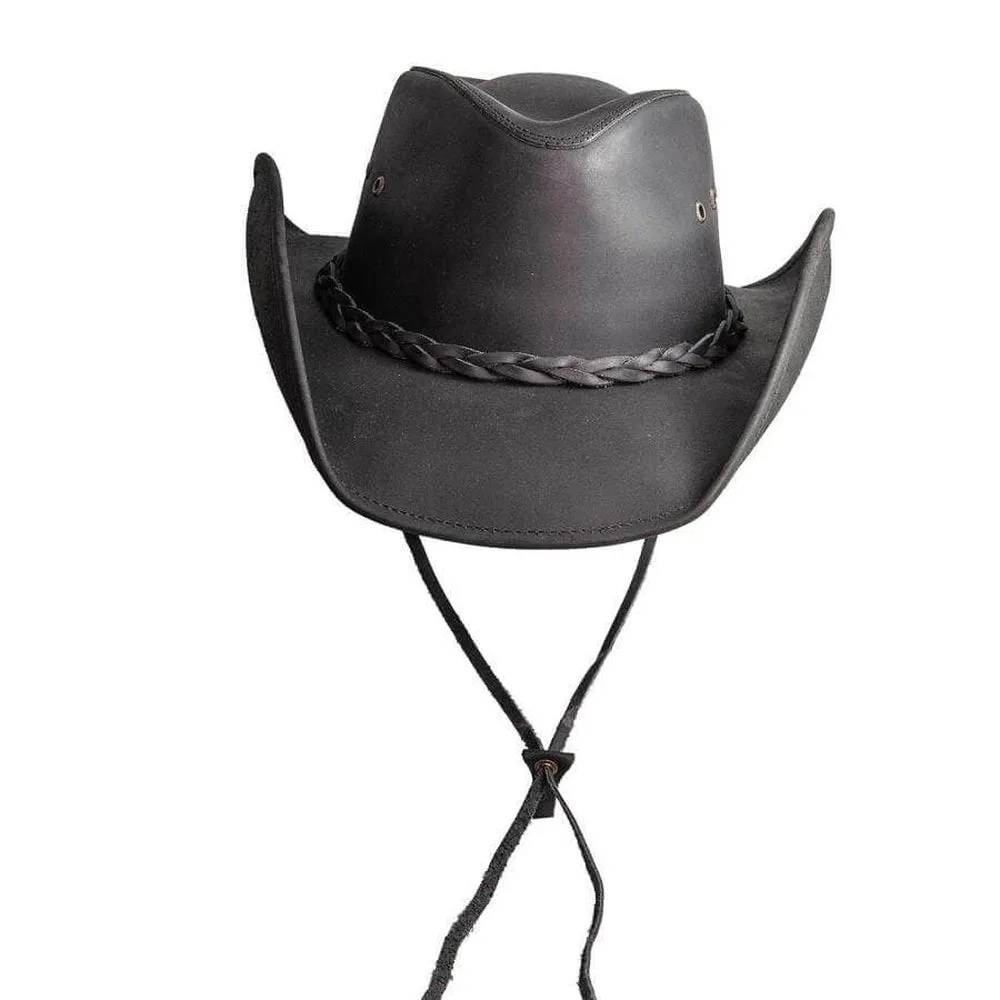 Hollywood Black | Womens Black Leather Cowgirl Hat sold by American Hat Makers product image thumbnail 4