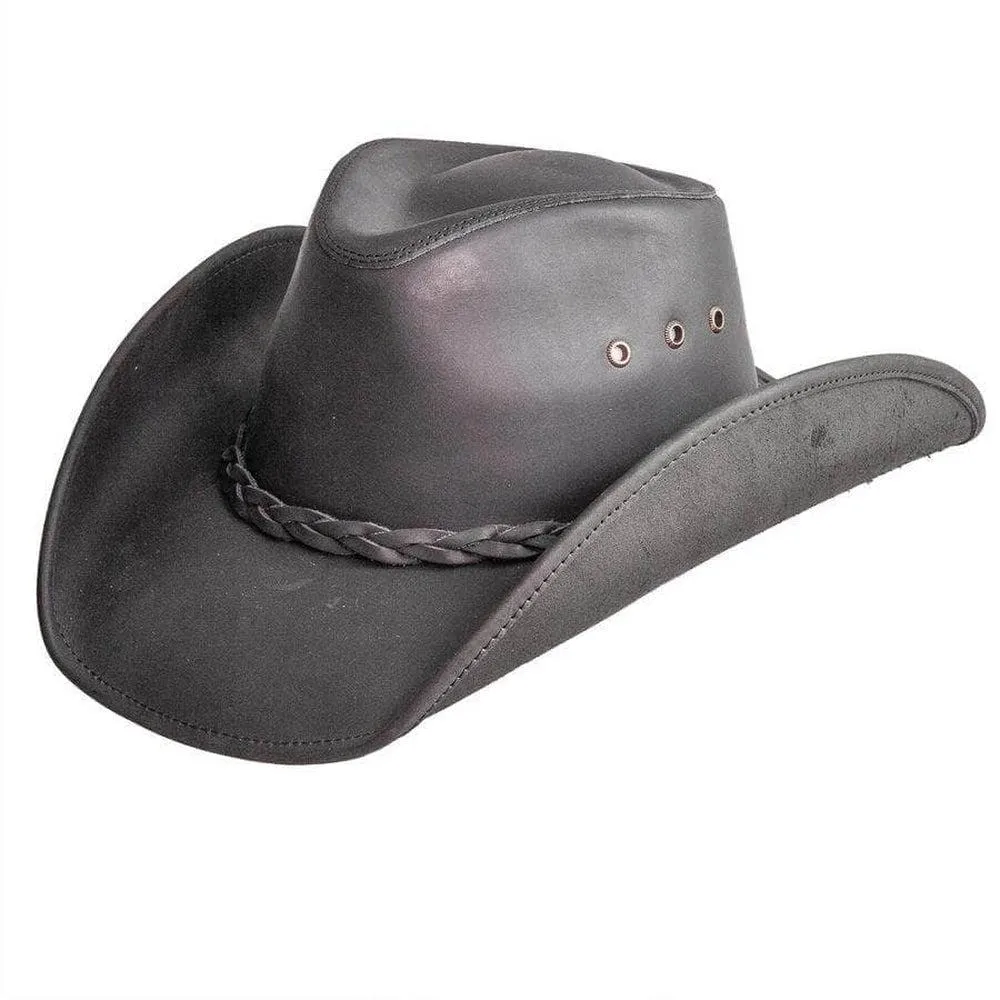Hollywood Black | Womens Black Leather Cowgirl Hat sold by American Hat Makers product image thumbnail 2