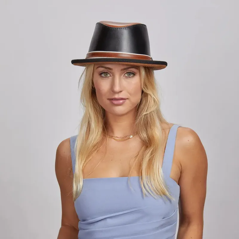 Rocky | Womens Leather Fedora Hat made by American Hat Makers
