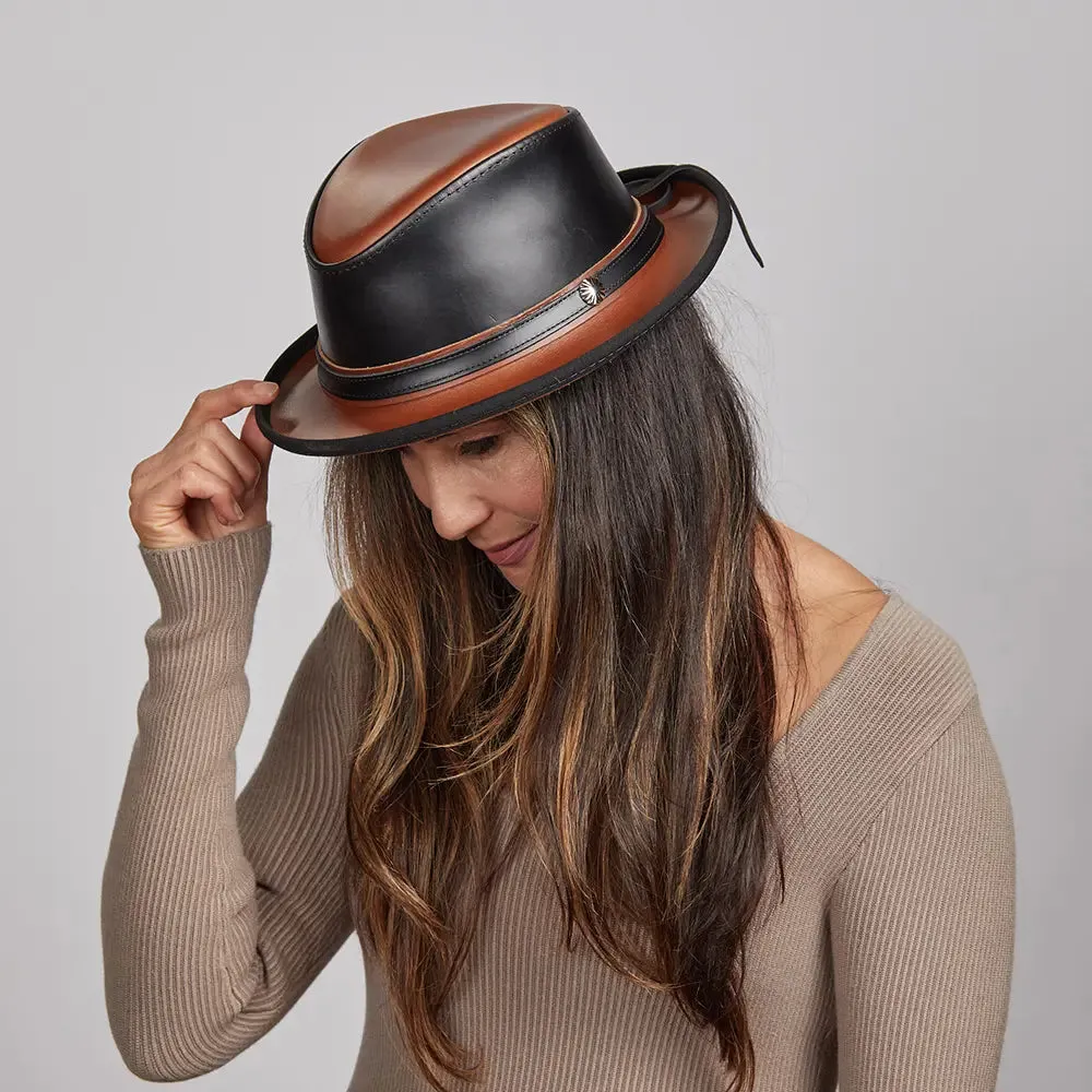 Rocky | Womens Leather Fedora Hat sold by American Hat Makers product image thumbnail 4
