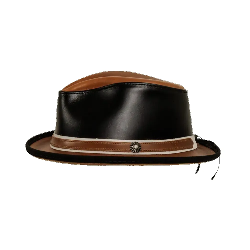 Rocky | Womens Leather Fedora Hat sold by American Hat Makers product image thumbnail 5