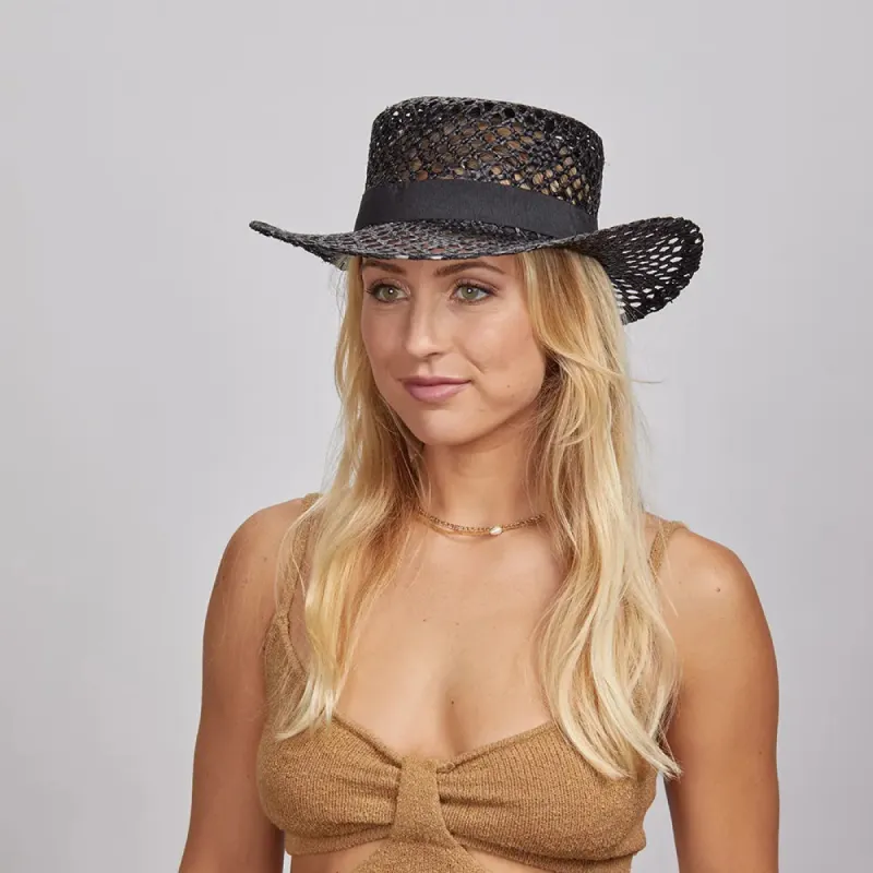 Saunter | Womens Fashion Straw Sun Hat sold by American Hat Makers