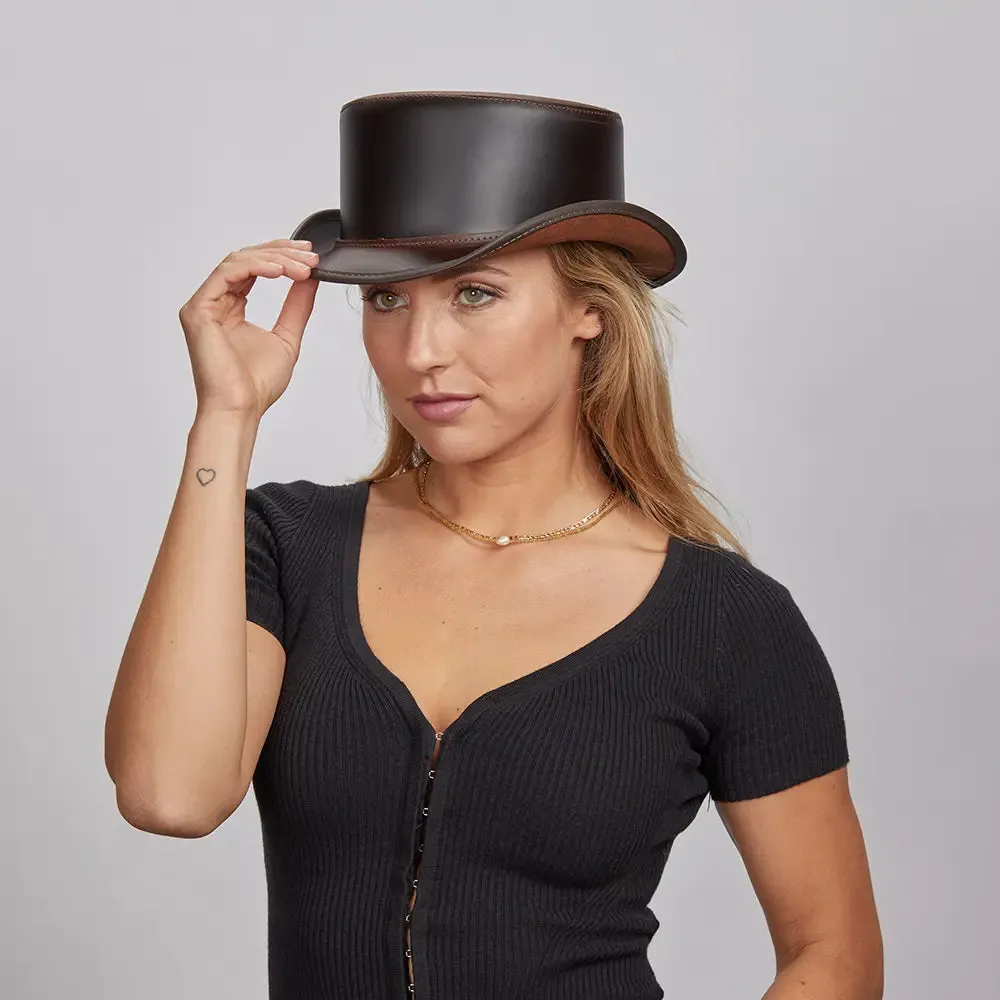 Bromley | Womens Leather Top Hat sold by American Hat Makers product image thumbnail 5