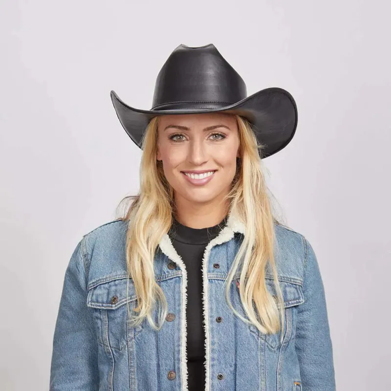 Gorge | Womens Leather Cattleman Cowgirl Hat with Leather Hat Band sold by American Hat Makers