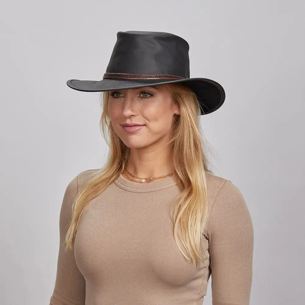 Midnight Rider | Womens Leather Outback Hat sold by American Hat Makers product image thumbnail 5