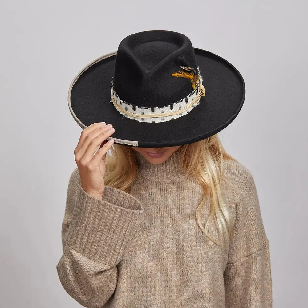 Lounge | Womens Black Pencil Rim Felt Hat sold by American Hat Makers product image thumbnail 5