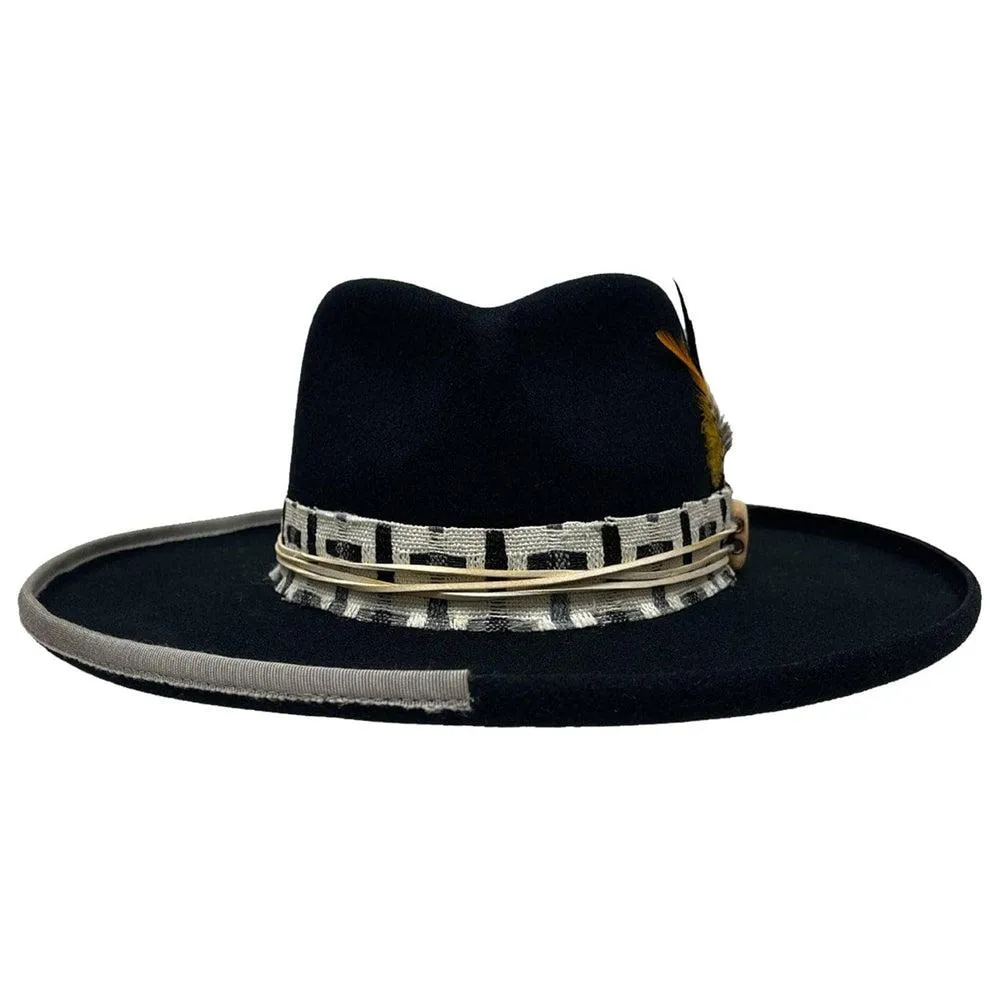 Lounge | Womens Black Pencil Rim Felt Hat sold by American Hat Makers product image thumbnail 4