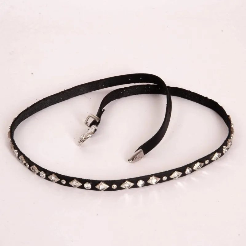 Tiffany | Black Leather Western Cowboy Hat Band sold by American Hat Makers