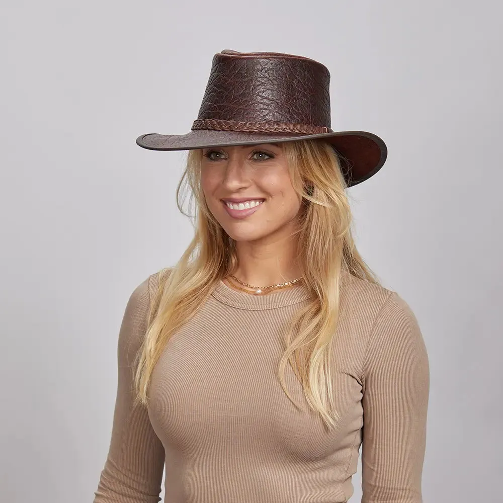 Roughneck | Womens Buffalo Leather Outback Hat sold by American Hat Makers product image thumbnail 4