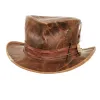 Jiminy | Mens Brown Leather Top Hat sold by American Hat Makers