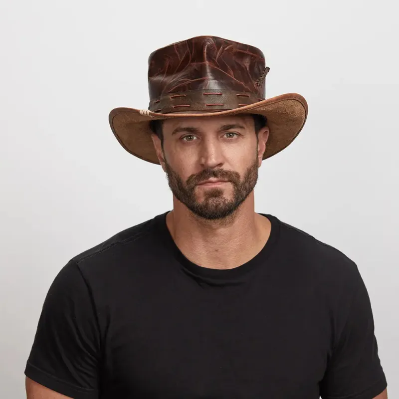 Jiminy | Mens Brown Leather Top Hat sold by American Hat Makers
