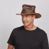 Jiminy | Mens Brown Leather Top Hat sold by American Hat Makers