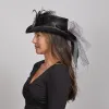 Fancy | Womens Victorian Leather Top Hat sold by American Hat Makers