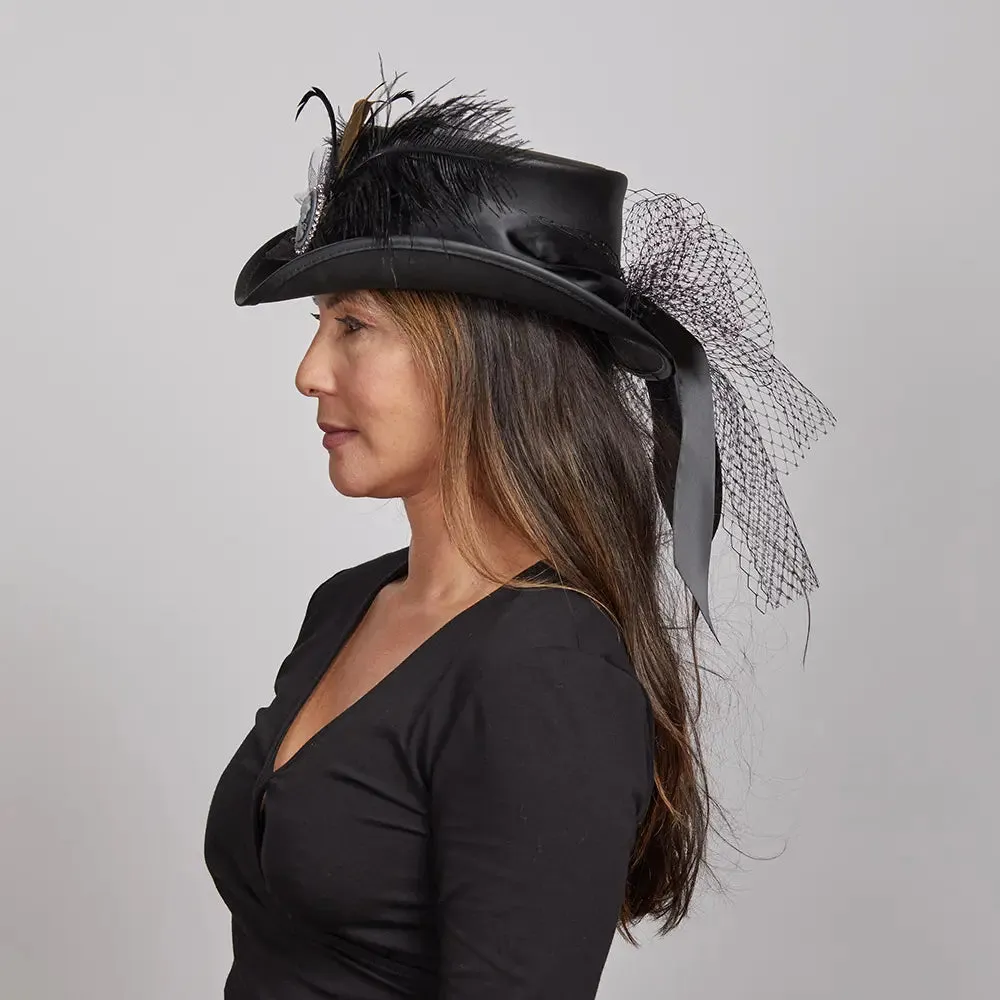 Fancy | Womens Victorian Leather Top Hat sold by American Hat Makers product image thumbnail 3
