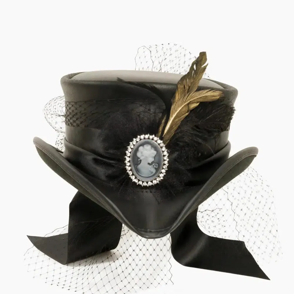 Fancy | Womens Victorian Leather Top Hat sold by American Hat Makers product image thumbnail 4