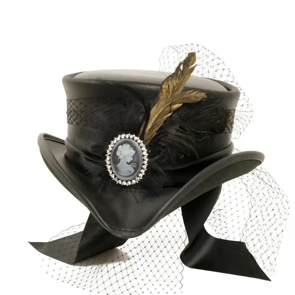 Fancy | Womens Victorian Leather Top Hat sold by American Hat Makers product image thumbnail 2