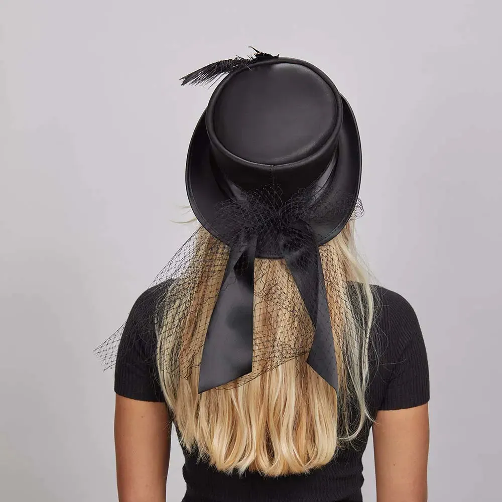 Fancy | Womens Victorian Leather Top Hat sold by American Hat Makers product image thumbnail 5