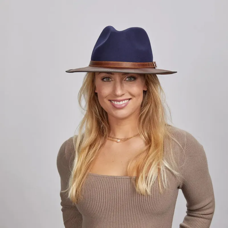 Summit | Womens Felt Leather Fedora Hat sold by American Hat Makers