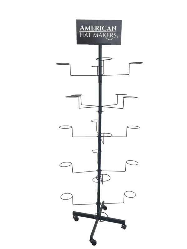 Black Powder Coated Hat Rack sold by American Hat Makers