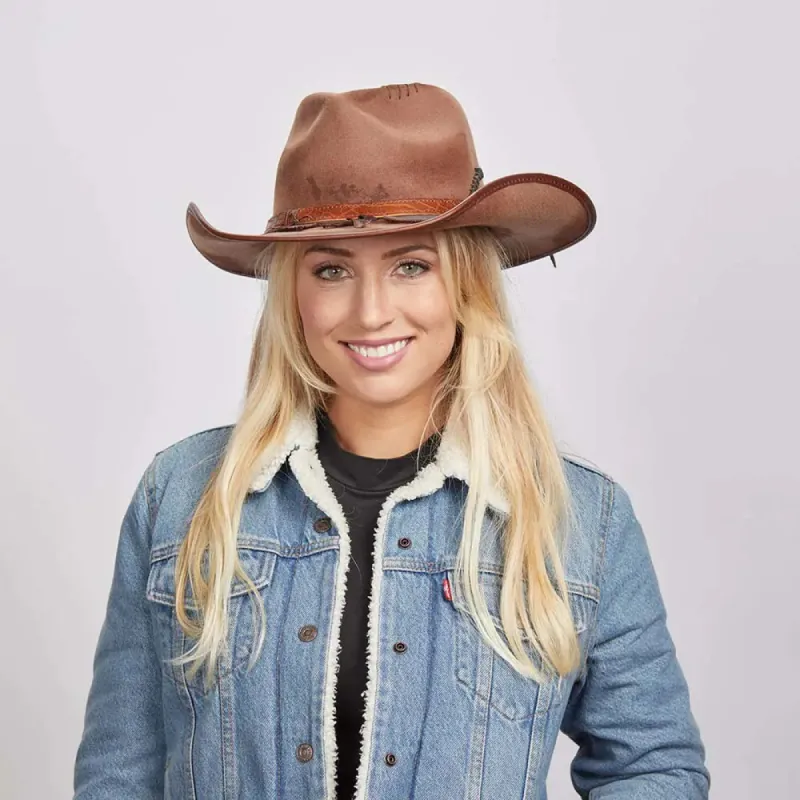 Duke | Womens Brown Felt Cowgirl Hat sold by American Hat Makers
