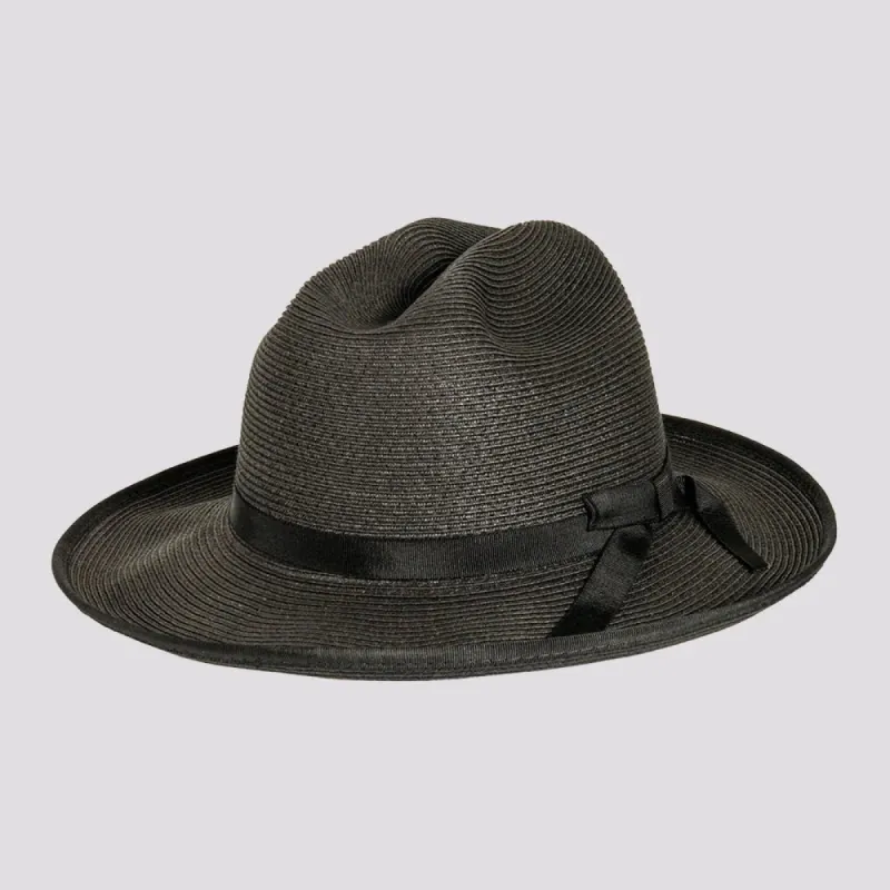 Monroe | Womens Fine Paper Braid Open Road Fedora Hat made by American Hat Makers