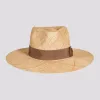 Sorrento | Womens Woven Bao Straw Teardrop Fedora Hat sold by American Hat Makers